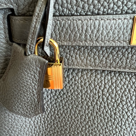 Authentic 28 cm Hermes KELLY Bag ETAIN Grey Togo Leather New in Box - Picture 4 of 10